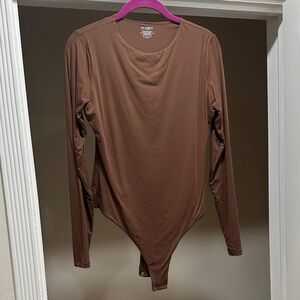 Pumiey Brown Long Sleeve Bodysuit